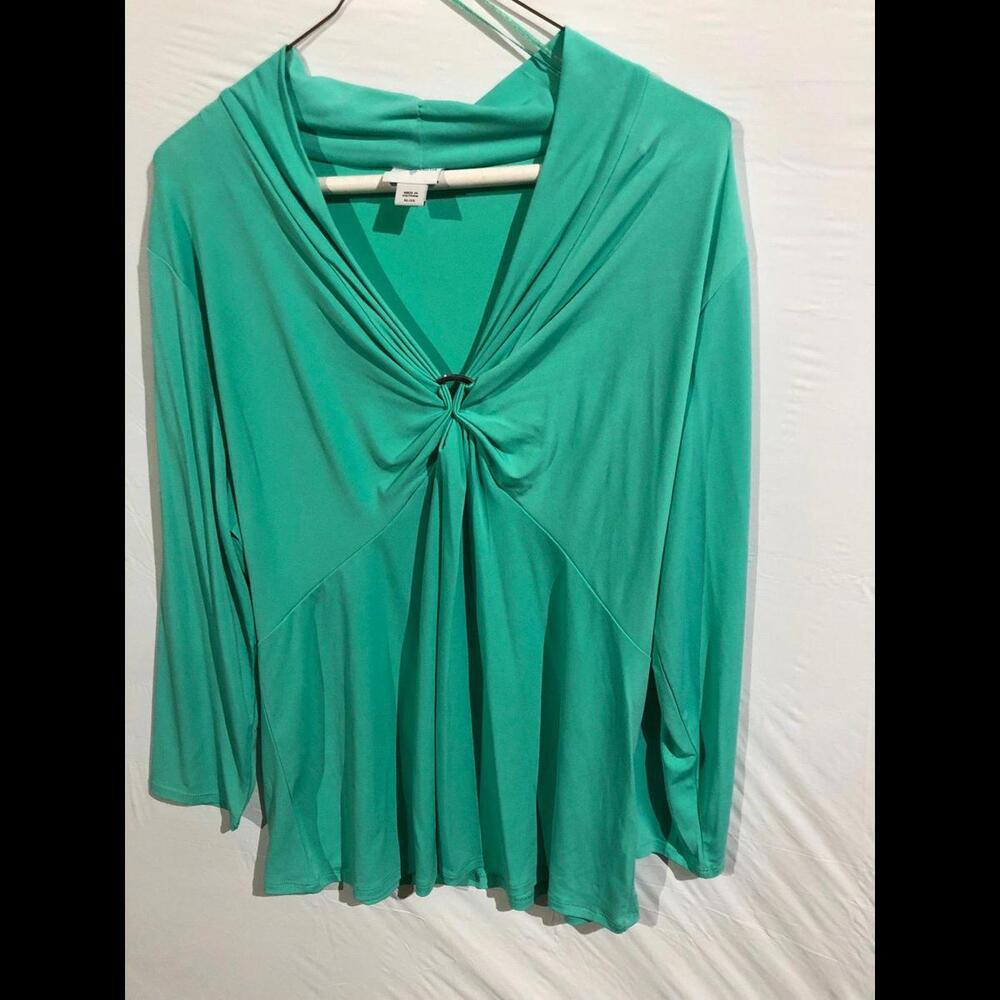 Jaclyn Smith Women's Aqua Twist Top - Size‎ XL/EG